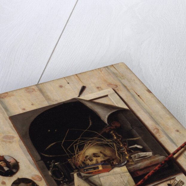 Trompe l'oeil with Studio Wall and Vanitas Still Life, 1668 by Cornelis Norbertus Gijsbrechts