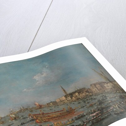 The Bucintoro Festival of Venice. The Bacino di S. Marco with the 'Bucintoro', the Doge's State Barge, on Ascension Day, 1780-93 by Francesco Guardi