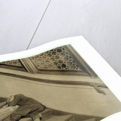 Newsboy asleep with his papers in Jersey City, New Jersey, 1912 by Lewis Wickes Hine