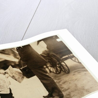 6 year old newsboy Hyman selling papers until 6 p.m. in Lawrence, Massachusetts, 1911 by Lewis Wickes Hine