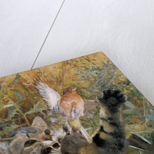 A Cat and a Chaffinch, 1885 by Bruno Andreas Liljefors