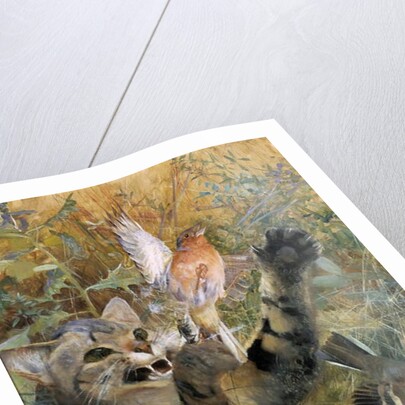 A Cat and a Chaffinch, 1885 by Bruno Andreas Liljefors