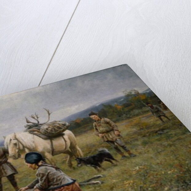 Lapps Collecting Shot Reindeer, 1892 by Johan Tiren