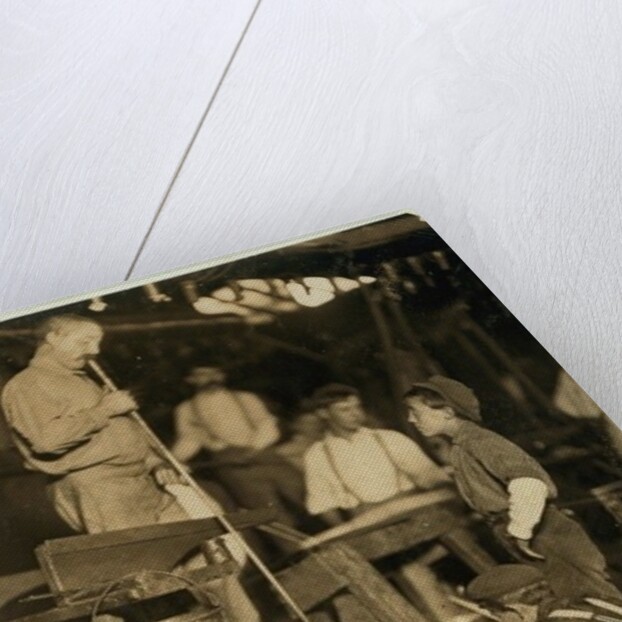 Blower and mould boy at Seneca Glass Works, Morgantown, West Virginia, 1908 by Lewis Wickes Hine