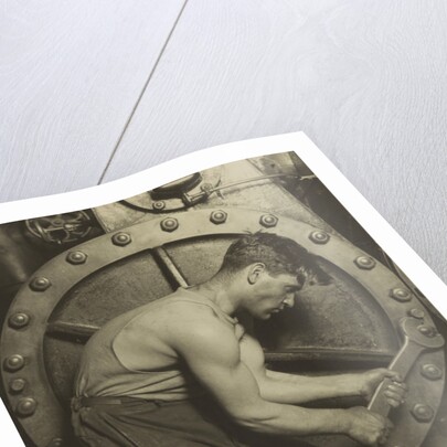 Mechanic and Steam Pump, 1921 by Lewis Wickes Hine