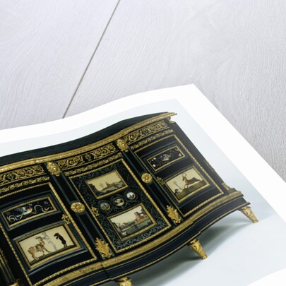 One of a pair of cabinets mounted with late 17th century pietra dura plaques, c.1785 by Adam Weisweiler
