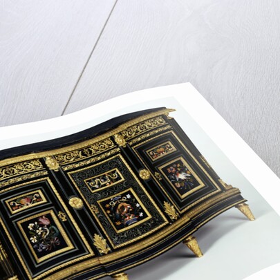 One of a pair of cabinets mounted with late 17th century pietra dura plaques, c.1810 by Adam Weisweiler