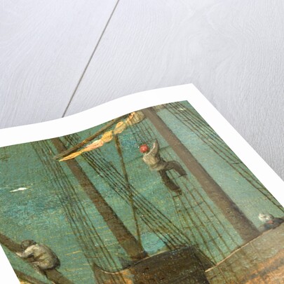 Ship rigging detail from Tower of Babel, 1563 by Pieter the Elder Bruegel
