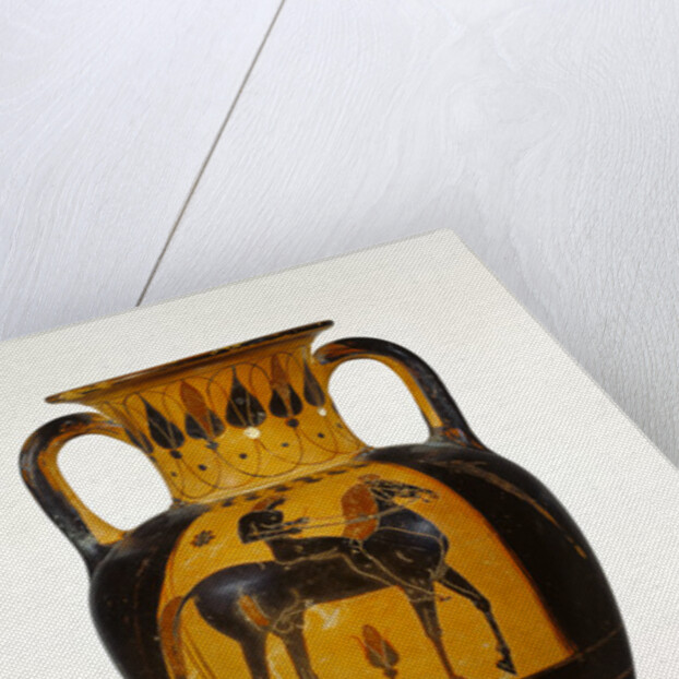 Chalcidian neck amphora with naked rider c.520-510 BC by Greek school