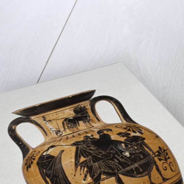 Athenian Attic black-figure neck amphora showing the sack of Troy c.510 BC by Greek school