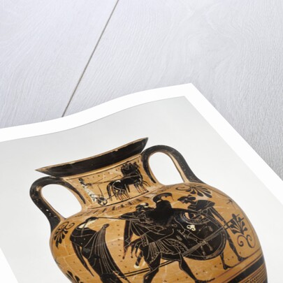 Athenian Attic black-figure neck amphora showing the sack of Troy c.510 BC by Greek school