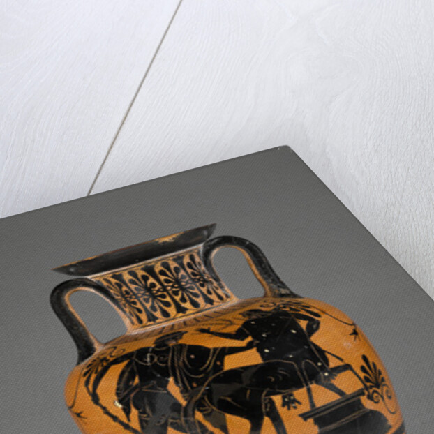 Athenian Attic black-figure neck amphora with Heracles and centaur, c.480-60 BC by Greek school