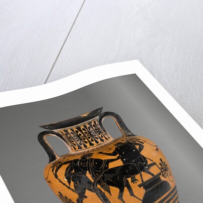 Athenian Attic black-figure neck amphora with Heracles and centaur, c.480-60 BC by Greek school