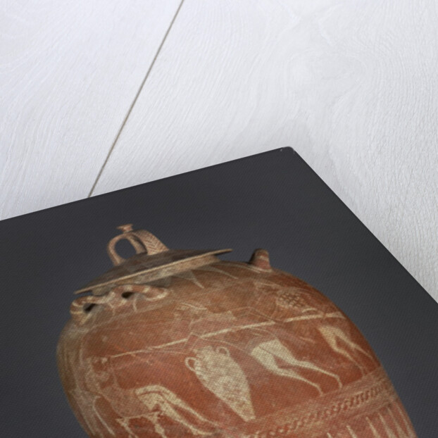 Etruscan lidded pithos with the blinding of Polyphemos, 650-25 BC by Etruscan