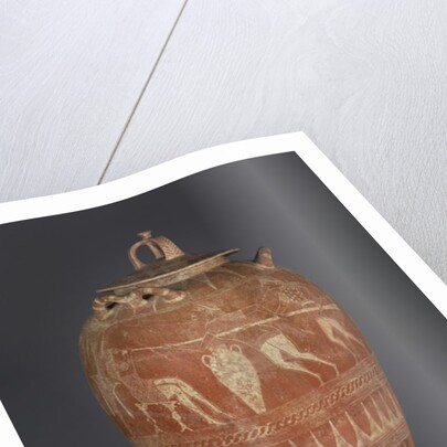 Etruscan lidded pithos with the blinding of Polyphemos, 650-25 BC by Etruscan