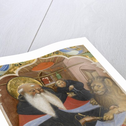 Saint Jerome extracting a thorn from a lion's paw Ms 106, 1425-50 by The Master of the Murano Gradual