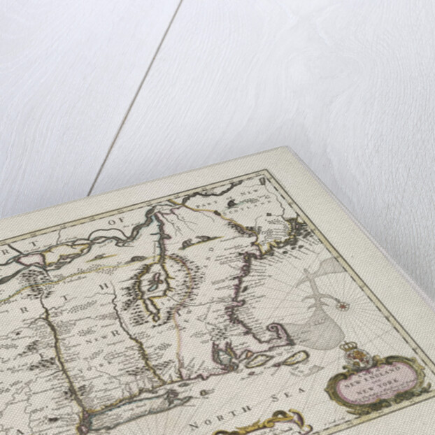 A map of New England and New York from John Speed's Theatre of the Empire of Great Britain, 1676 by John Speed