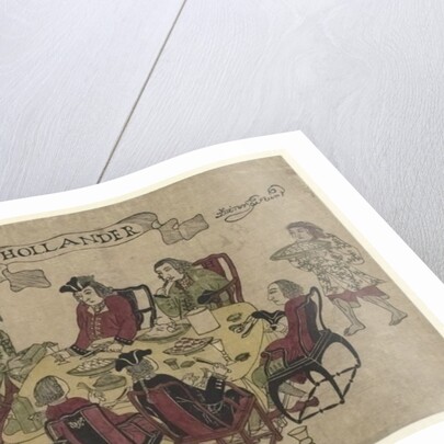 Dutch VOC employees being served a meal by Javanese servants at Deshima, 1790-1810 by Japanese School