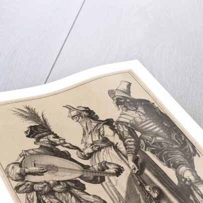 A Blindfolded Cupid Holding a Torch Before a Couple, attributed to Zacharias Dolendo, 1595-6 by Jacques II de Gheyn