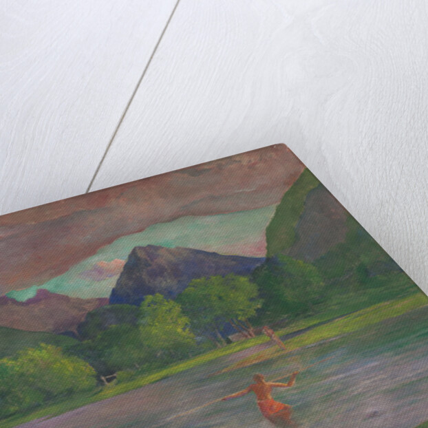 Afterglow, Tautira River, Tahiti, Fisherman Spearing a Fish, c.1895 by John La Farge or Lafarge