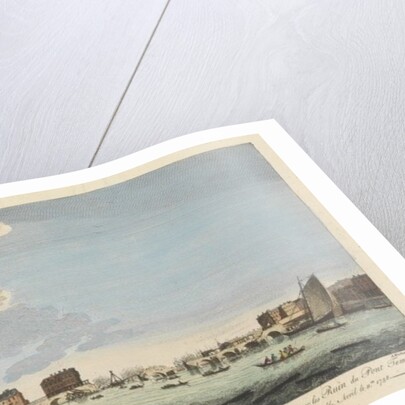 A View of London Bridge with the Ruins of the Temporary Bridge after the Fire of 11th April 1758 by English School