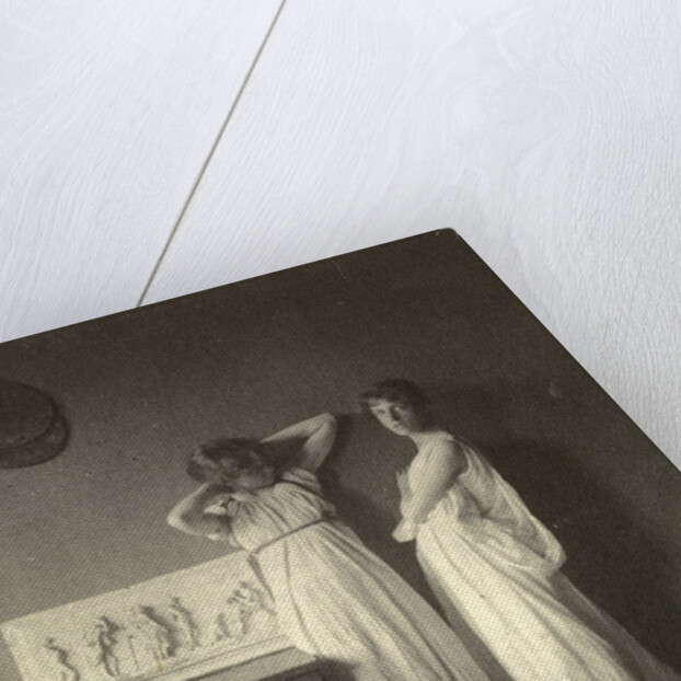 Two Female Models in Classical Costume with Eakins's Sculpture 'Arcadia', c.1883 by Thomas Cowperthwait Eakins