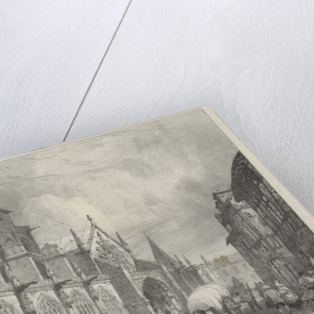 General view of the church of St Gervais and St Protais from 'Voyages Pittoresques et Romantiques dans l'Ancienne France: Normandie', 1824 by Richard Parkes Bonington