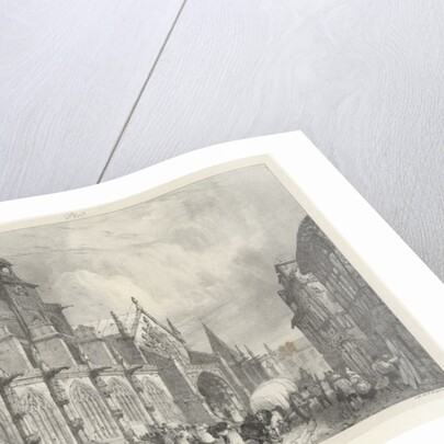 General view of the church of St Gervais and St Protais from 'Voyages Pittoresques et Romantiques dans l'Ancienne France: Normandie', 1824 by Richard Parkes Bonington