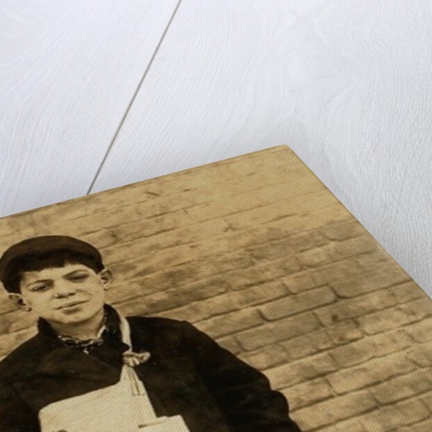 Tony Casale known as 'Bologna' aged 11, selling papers for 4 years, bitten by his father for not selling enough, Hartford, Connecticut, 1909 by Lewis Wickes Hine