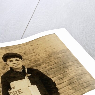 Tony Casale known as 'Bologna' aged 11, selling papers for 4 years, bitten by his father for not selling enough, Hartford, Connecticut, 1909 by Lewis Wickes Hine