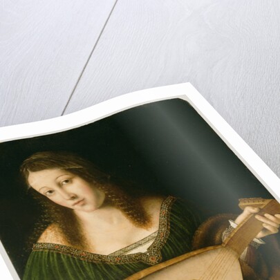 Lady Playing a Lute, c.1530 by Veneto Bartolomeo