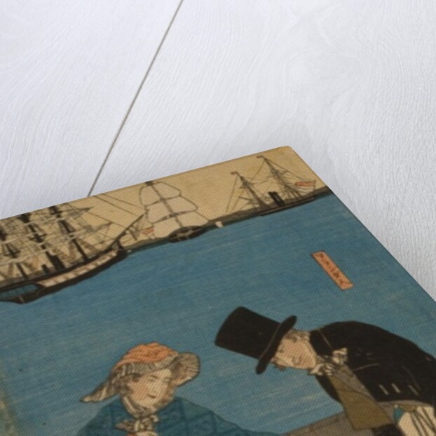 Dutch people taking a Sunday walk in Yokohama, 1871 by Utagawa Sadahide