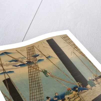 Western traders loading cargo in Yokohama, 1861 by Utagawa Sadahide