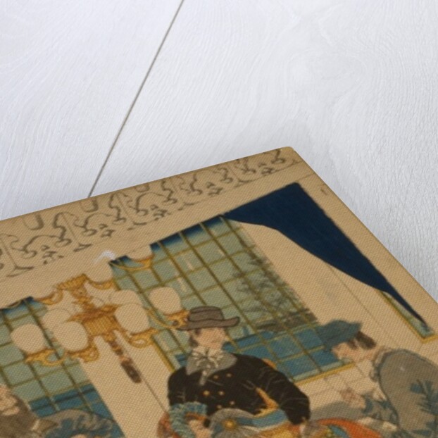 Parlour of a foreign mercantile house in Yokohama, 1861 by Utagawa Sadahide
