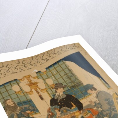 Parlour of a foreign mercantile house in Yokohama, 1861 by Utagawa Sadahide