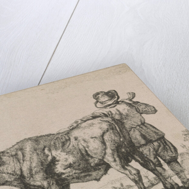 Man standing with bull by Adriaen van de Velde