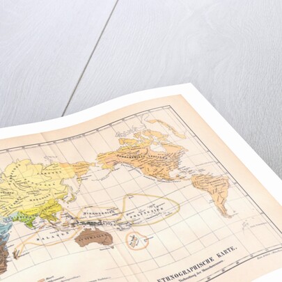 Ethnographic map of the world by German School