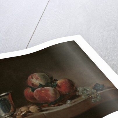 Still Life with Peaches, a Silver Goblet, Grapes, and Walnuts, c.1759-60 by Jean-Baptiste Simeon Chardin