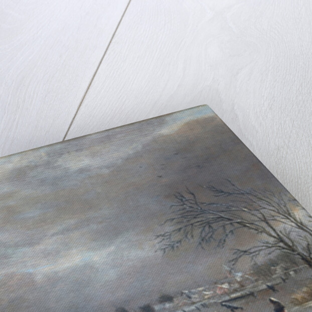 Winter Landscape with Skaters on a Frozen River by Aert van der Neer