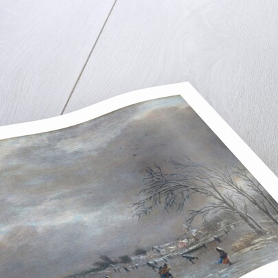 Winter Landscape with Skaters on a Frozen River by Aert van der Neer