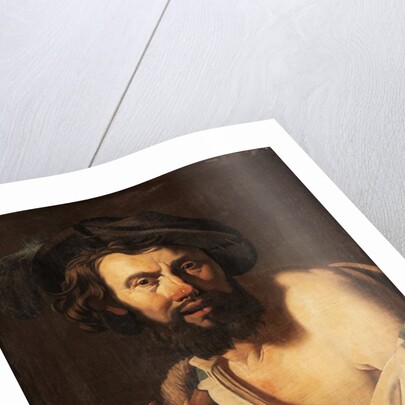 Man with flute by Dutch School