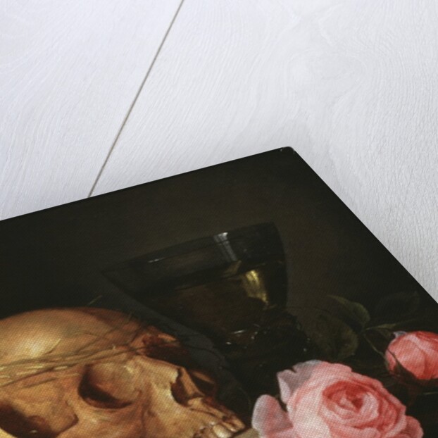 A Vanitas Still Life with a Skull, a Book and Roses, c.1630 by Jan Davidsz. de Heem
