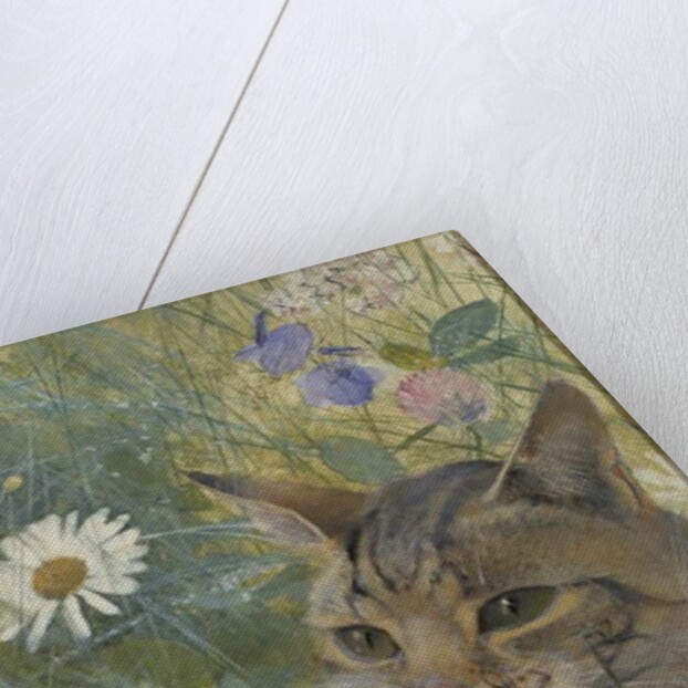 A Cat with a Young bird in its Mouth, 1885 by Bruno Andreas Liljefors