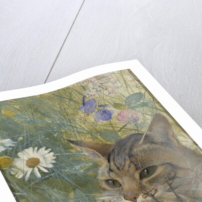 A Cat with a Young bird in its Mouth, 1885 by Bruno Andreas Liljefors