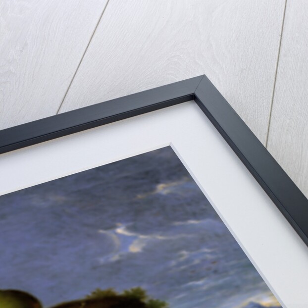 Still life with plate of grapes, peaches, pears and plums in a landscape, c.1771 by Luis Egidio Menendez or Melendez