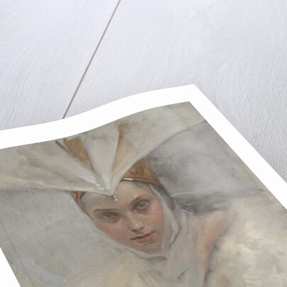 Woman with osprey headdress and white fur collar, 1897 by Edwin Austin Abbey