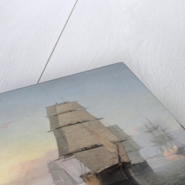 Boston Harbor, Sunset, 1850-55 by Fitz Henry Lane