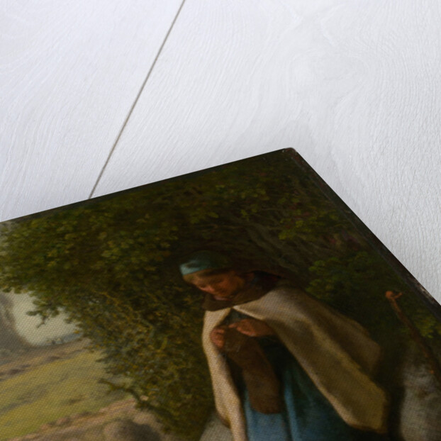 Shepherdess Seated on a Rock, 1856 by Jean-Francois Millet