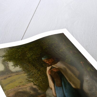 Shepherdess Seated on a Rock, 1856 by Jean-Francois Millet