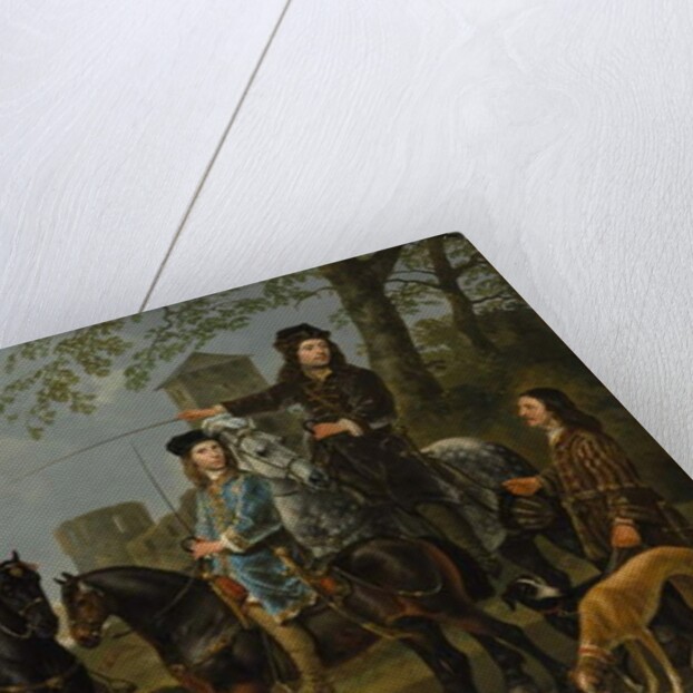 Equestrian Portrait of Cornelis and Michiel Pompe van Meerdervoort with their Tutor and Coachman, Starting for the Hunt, c.1652-53 by Aelbert Cuyp